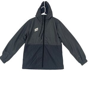 Hurley Exist Men Full Zip Windbreaker Size S Gray Reflective Water Resistant NEW